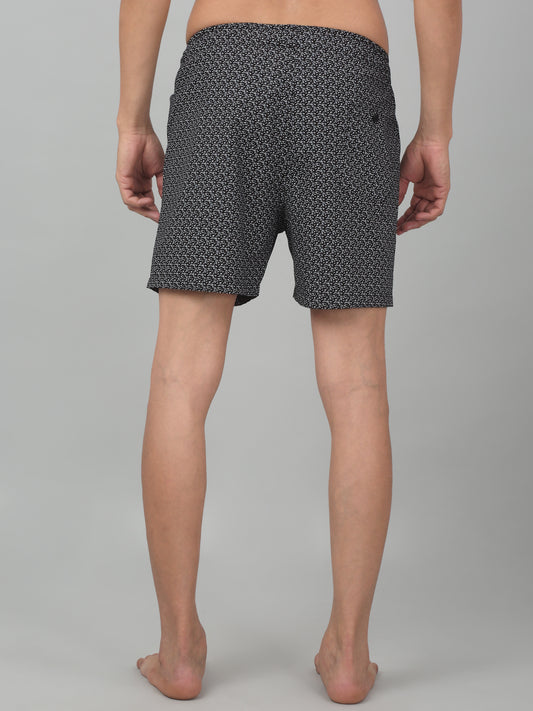 Men's Black Printed Boxer