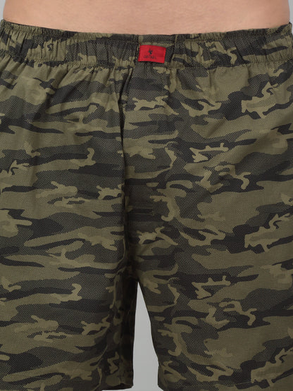 Men's Olive Green Printed Boxer