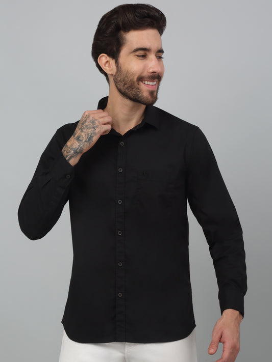 Casual Shirt for Men | Breathable & Soft with Color Fastness Regular Fit Spread Collar Neck Cotton Blend Fabric Solid Pattern