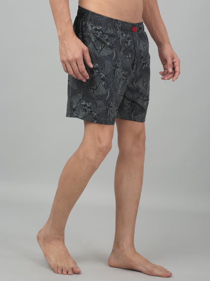 Men's Green Printed Boxer