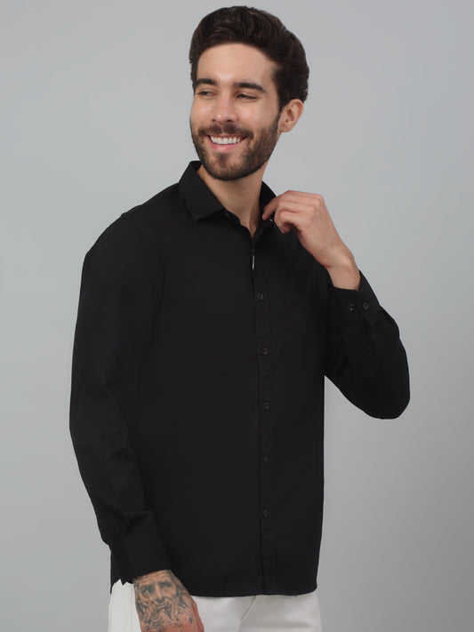 Casual Shirt for Men | Breathable & Soft with Color Fastness Regular Fit Spread Collar Neck Cotton Blend Fabric Solid Pattern