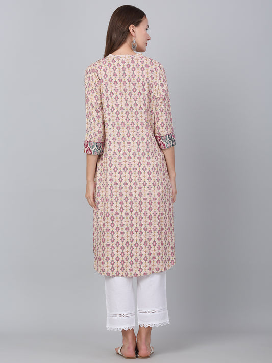 Women's Multicolor Floral Printed Casual Kurti