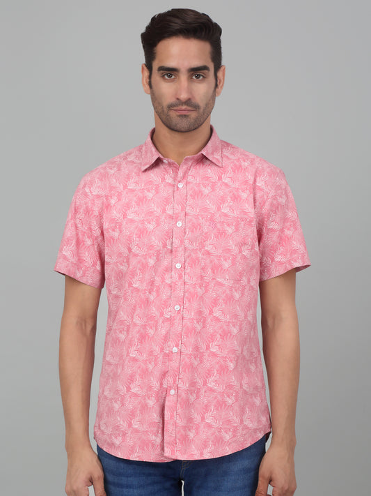 Casual Shirt for Men | Breathable & Soft with Color Fastness Regular Fit Spread Collar Neck Cotton Fabric Printed Pattern