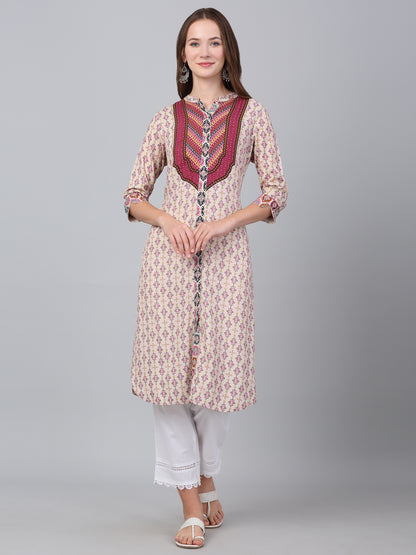 Women's Multicolor Floral Printed Casual Kurti