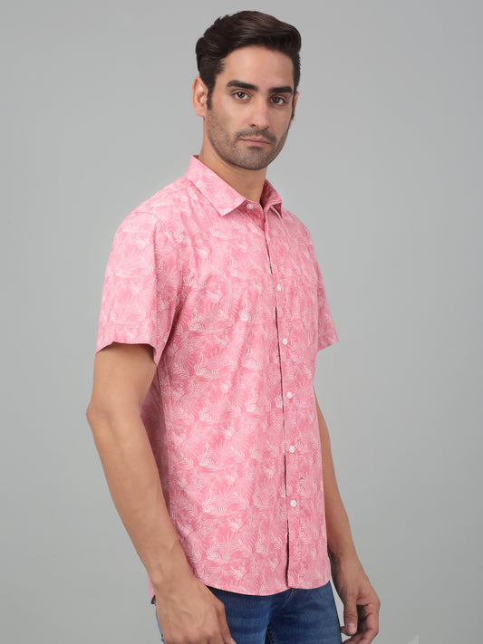Casual Shirt for Men | Breathable & Soft with Color Fastness Regular Fit Spread Collar Neck Cotton Fabric Printed Pattern
