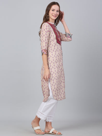 Women's Multicolor Floral Printed Casual Kurti