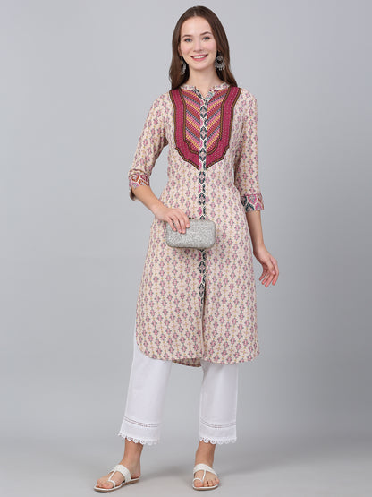 Women's Multicolor Floral Printed Casual Kurti