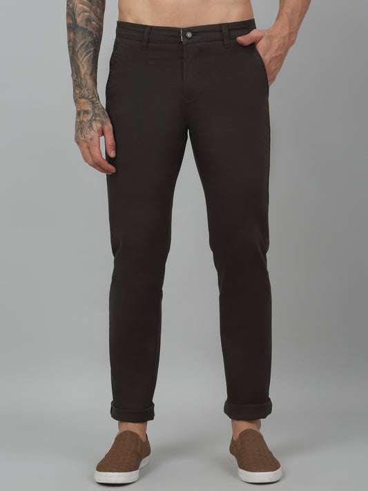 Men's Casual Flat front Military Green  Trousers