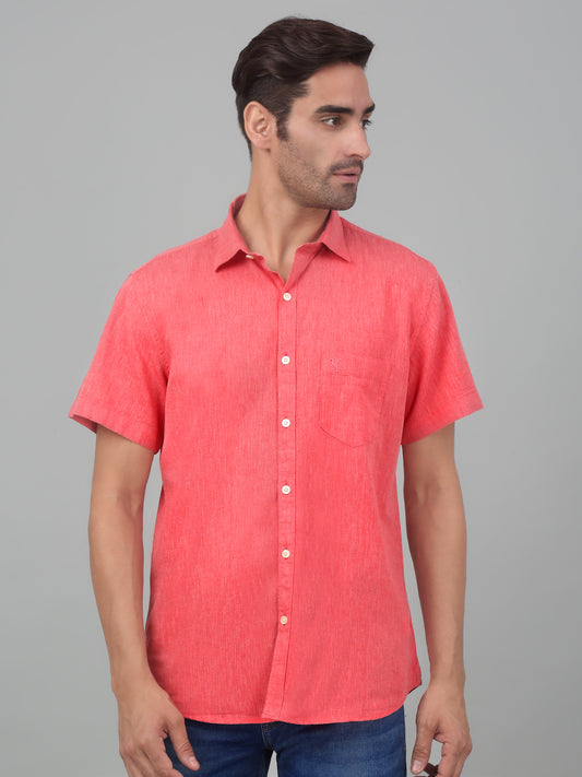Casual Shirt for Men | Breathable & Soft with Color Fastness Regular Fit Spread Collar Neck Cotton Fabric Solid Pattern