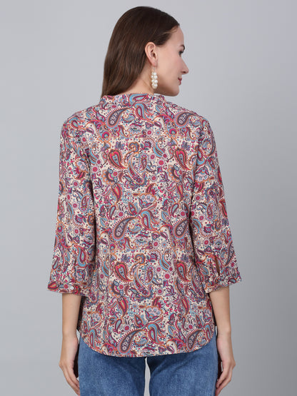 Women's Multicolor Paisley Printed Casual Tunic