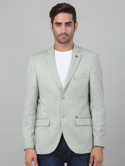 Cantabil Men Green Checkered Notch Lapel Casual Blazer