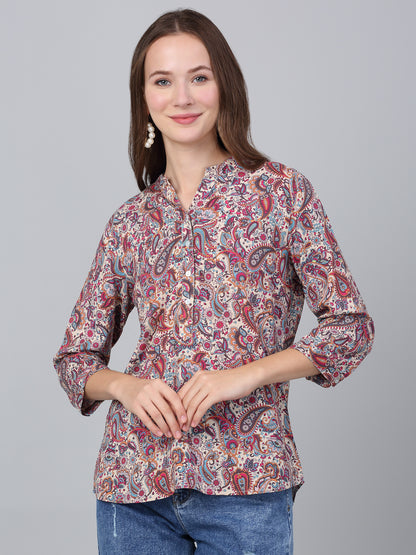 Women's Multicolor Paisley Printed Casual Tunic