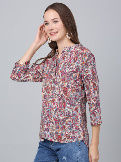 Women's Multicolor Paisley Printed Casual Tunic