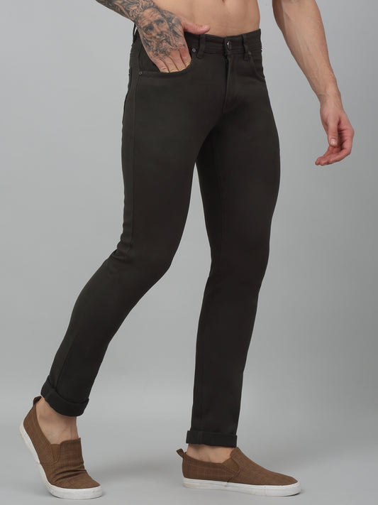 Men's Casual Flat front Military Green  Trousers