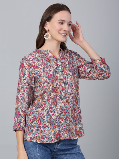 Women's Multicolor Paisley Printed Casual Tunic