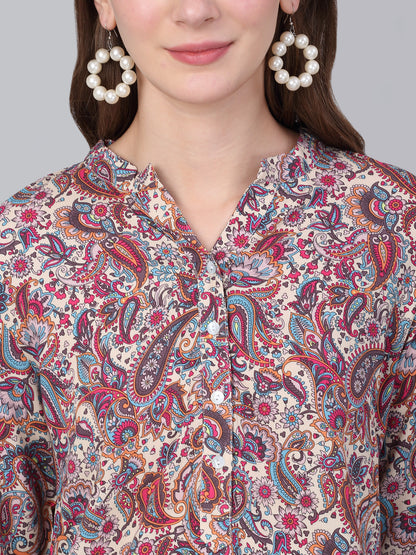 Women's Multicolor Paisley Printed Casual Tunic