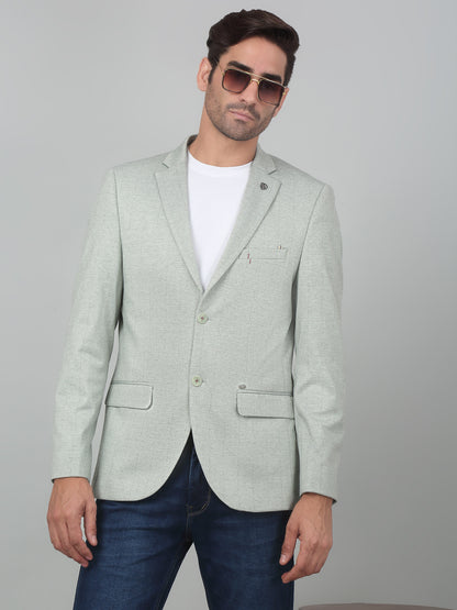 Cantabil Men Green Checkered Notch Lapel Casual Blazer