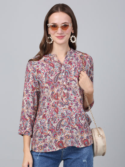 Women's Multicolor Paisley Printed Casual Tunic