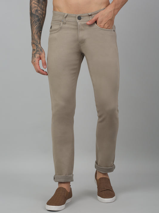 Men's Casual Flat front Stone  Trousers