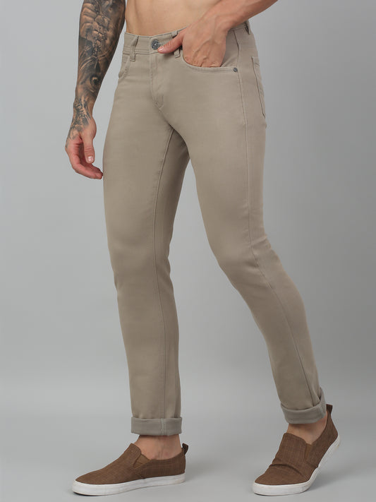 Men's Casual Flat front Stone  Trousers