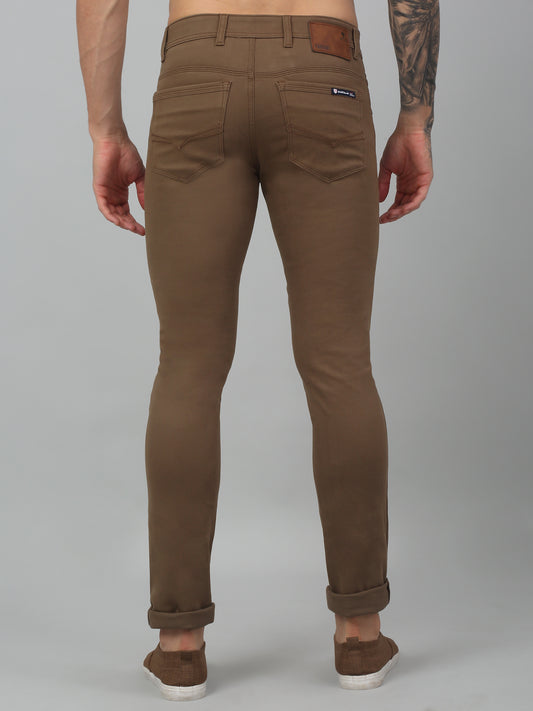 Men's Casual Flat front Brown  Trousers
