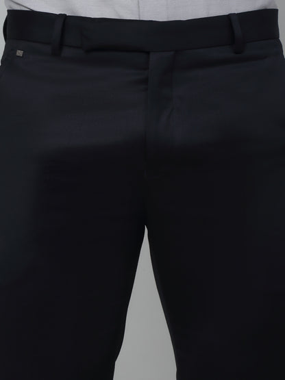 Men's Formal Flat front Navy Blue  Trousers