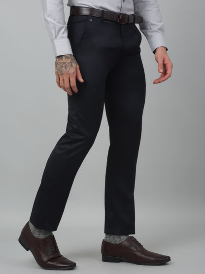 Men's Formal Flat front Navy Blue  Trousers