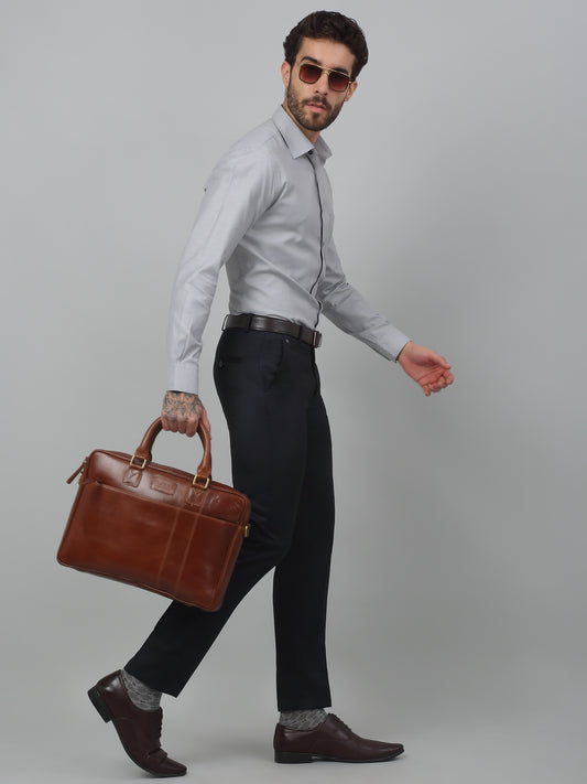 Formal Trouser for Men | Breathable & Soft with Color Fastness Regular Fit Poly Viscose Fabric Checkered Pattern Hook & Eye Closure