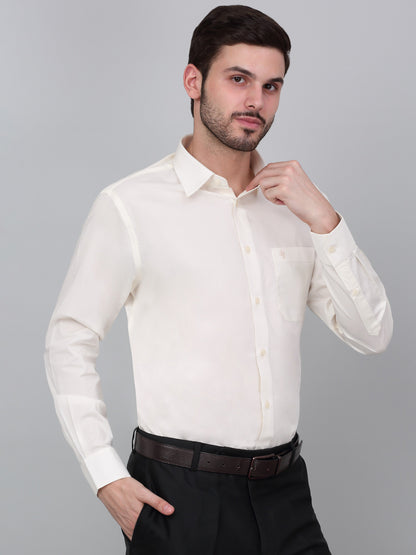 Men's Offwhite Formal Plain Full Sleeve Shirt – Cantabil