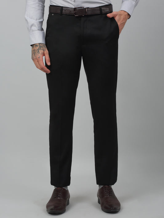 Formal Trouser for Men | Breathable & Soft with Color Fastness Regular Fit Poly Viscose Fabric Checkered Pattern Hook & Eye Closure