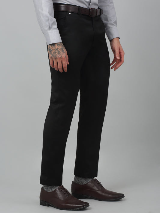 Formal Trouser for Men | Breathable & Soft with Color Fastness Regular Fit Poly Viscose Fabric Checkered Pattern Hook & Eye Closure