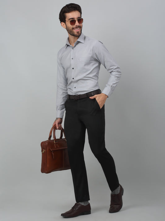 Formal Trouser for Men | Breathable & Soft with Color Fastness Regular Fit Poly Viscose Fabric Checkered Pattern Hook & Eye Closure