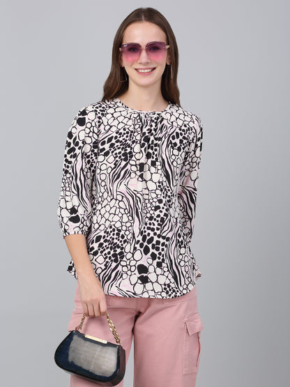 Women's Multicolor Abstract Printed Casual Tunic