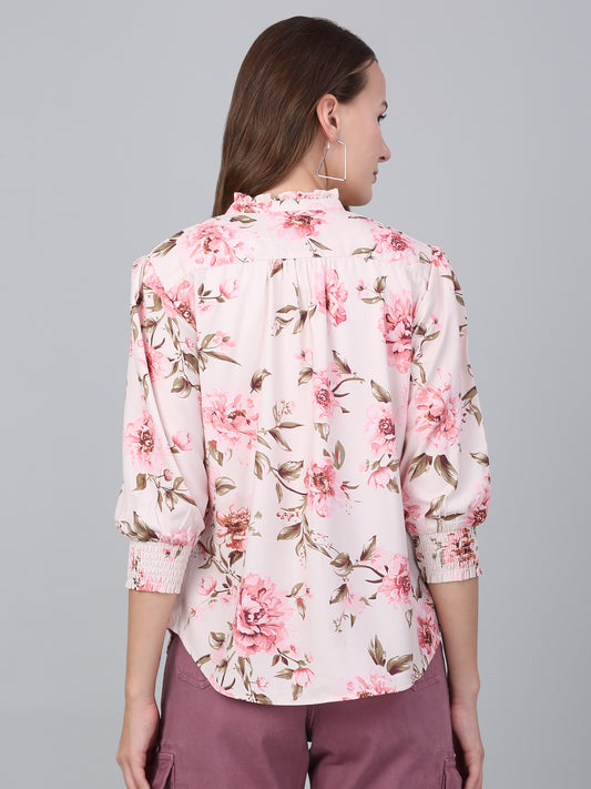 Women's Multicolor Floral Printed Casual Top