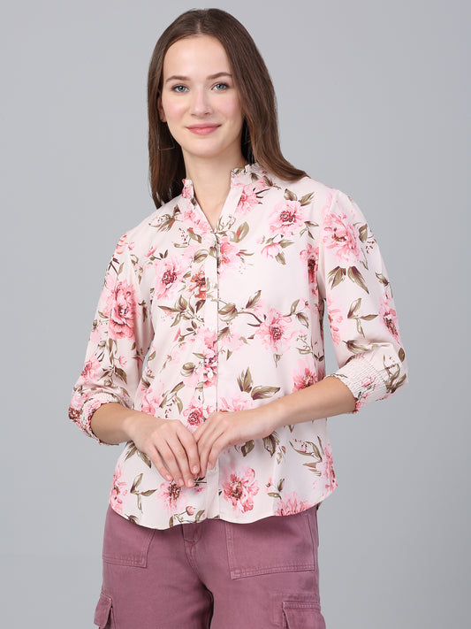 Women's Multicolor Floral Printed Casual Top