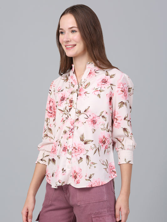 Women's Multicolor Floral Printed Casual Top