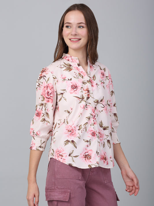Women's Multicolor Floral Printed Casual Top