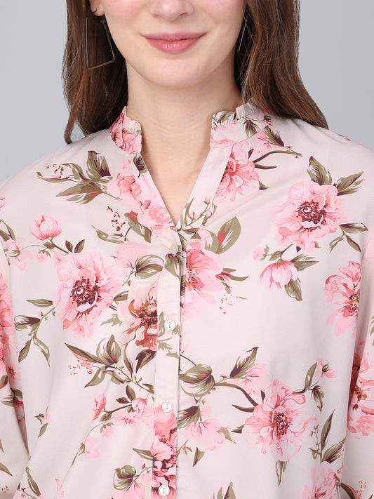 Women's Multicolor Floral Printed Casual Top