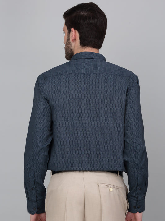 Formal Shirt for Men l Breathable & Soft with Color Fastness Regular Fit Spread Collar Neck Cotton Fabric Printed Pattern