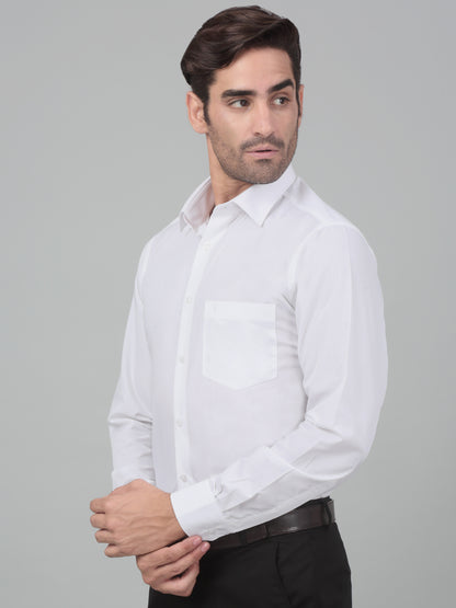 Men's White Formal Plain Full Sleeve Shirt