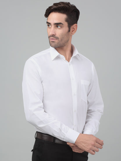 Men's White Formal Plain Full Sleeve Shirt