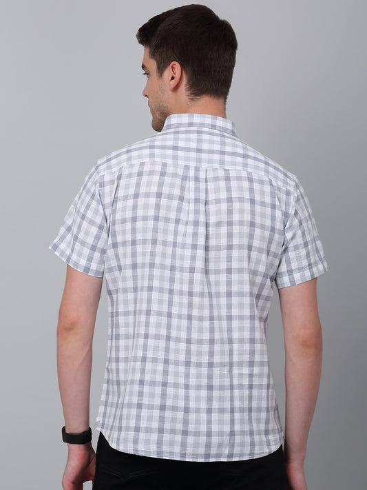 Casual Shirt for Men | Breathable & Soft with Color Fastness Regular Fit Spread Collar Neck Cotton Fabric Checkered Pattern