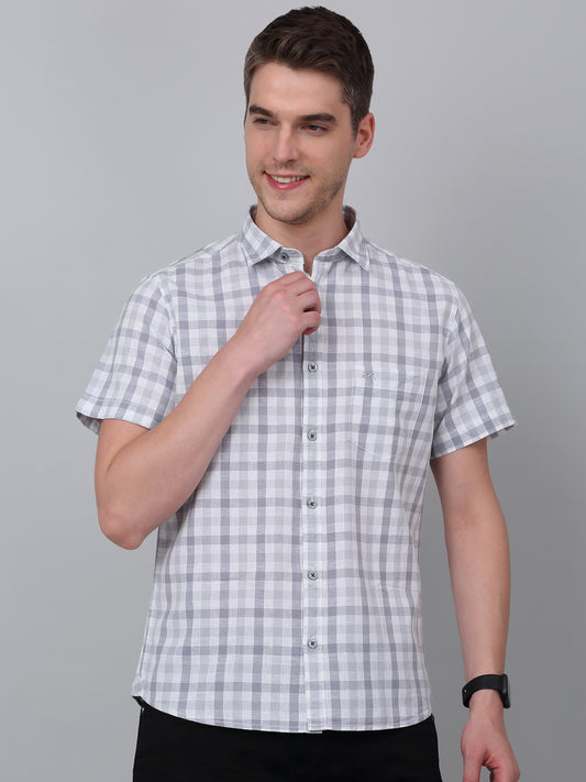 Casual Shirt for Men | Breathable & Soft with Color Fastness Regular Fit Spread Collar Neck Cotton Fabric Checkered Pattern