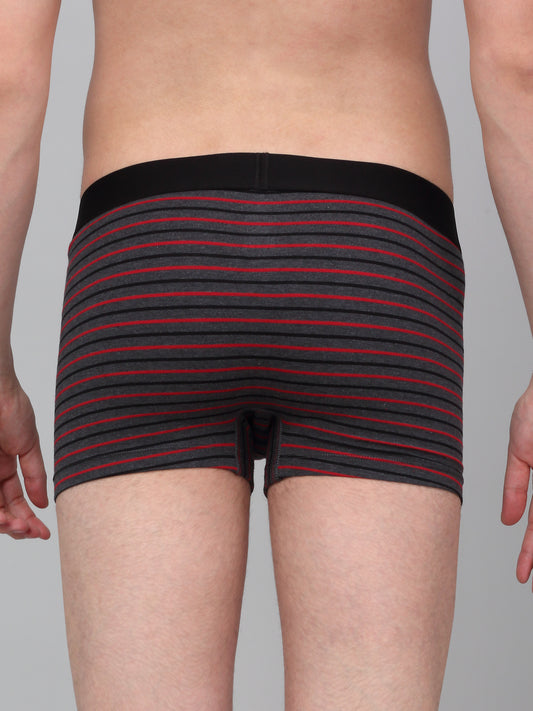 Men's Grey Pack of 2 Striped Cotton Stretch Briefs