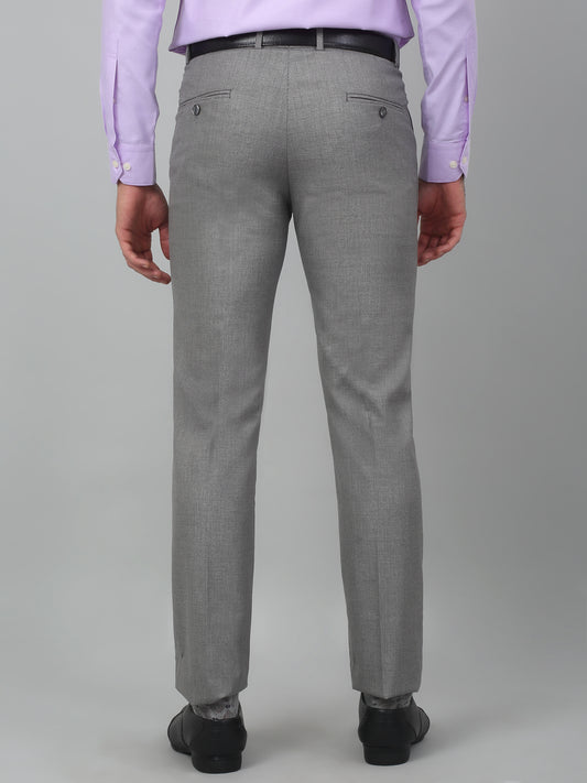 Formal Trouser for Men | Breathable & Soft with Color Fastness Regular Fit Poly Viscose Fabric Self Design Pattern Hook & Eye Closure