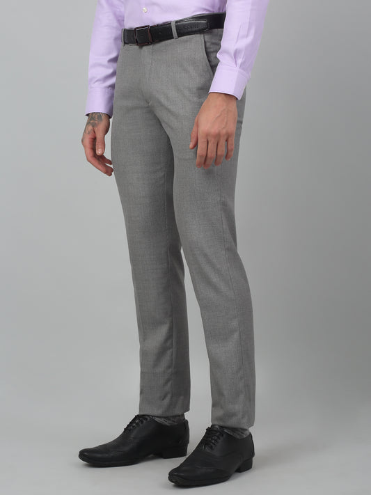 Formal Trouser for Men | Breathable & Soft with Color Fastness Regular Fit Poly Viscose Fabric Self Design Pattern Hook & Eye Closure