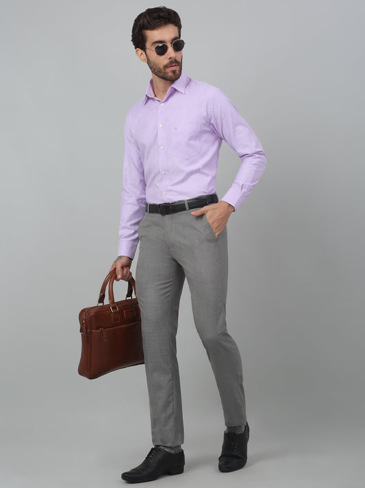 Formal Trouser for Men | Breathable & Soft with Color Fastness Regular Fit Poly Viscose Fabric Self Design Pattern Hook & Eye Closure