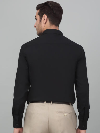 Men's Black Formal Plain Full Sleeve Shirt