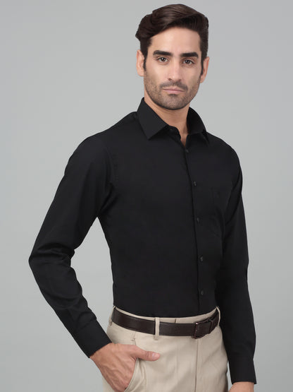 Men's Black Formal Plain Full Sleeve Shirt