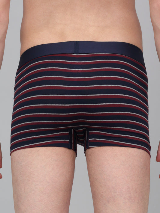 Men's Maroon Pack of 2 Striped Cotton Stretch Briefs